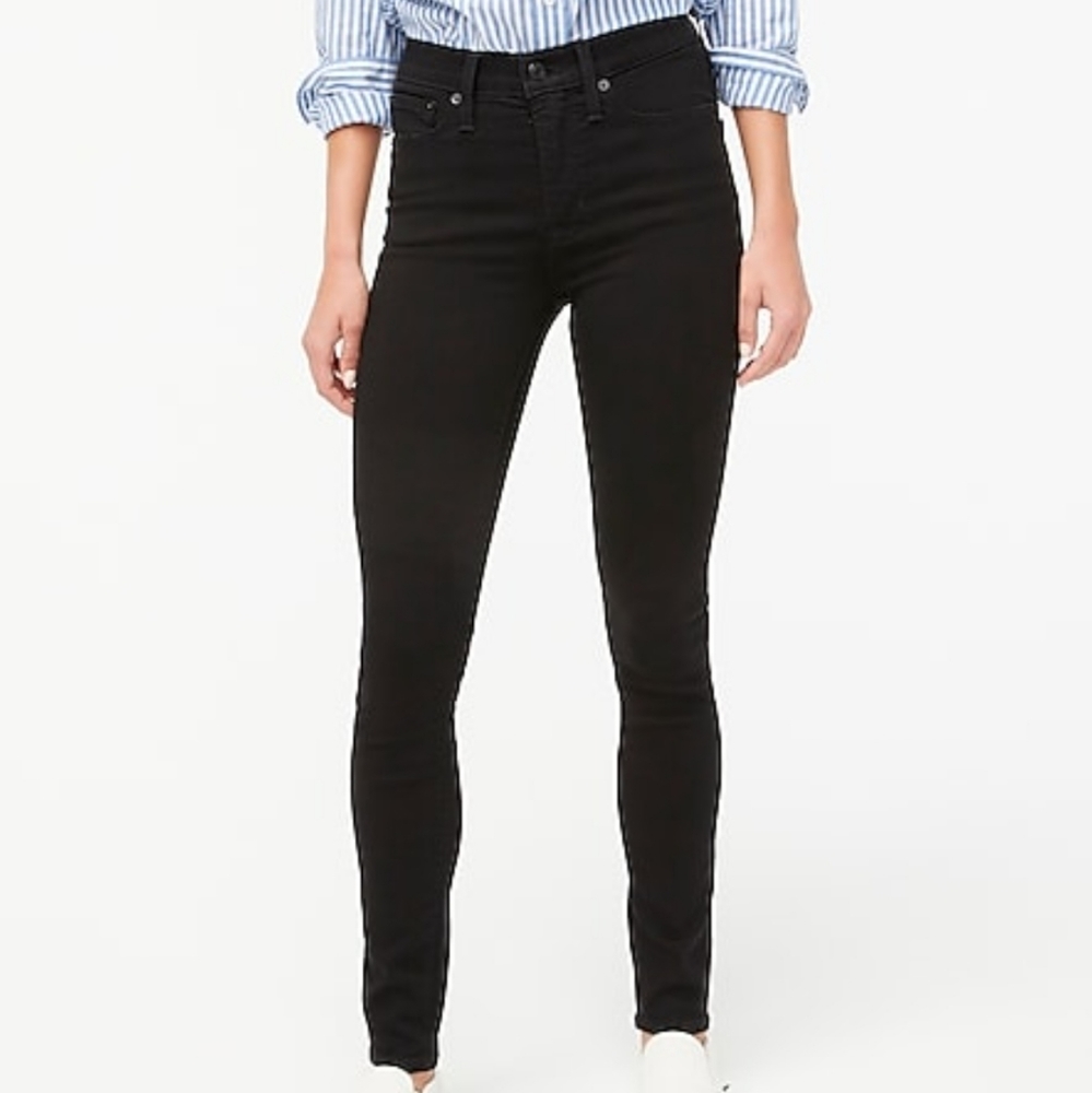 JCrew Factory 10" high-rise black skinny jean in signature stretch